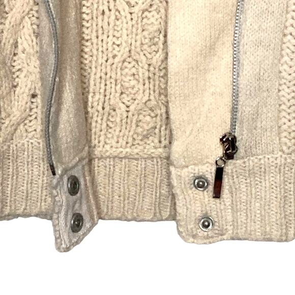Aran Crafts NWT Cable Knit Irish Wool Sweater Cardigan Asymmetrical Zip Front M - Picture 10 of 16